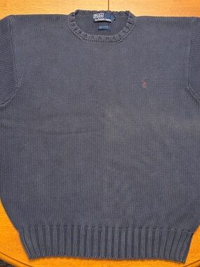 Polo by Ralph Lauren Navy Crewneck Sweater with Red Pony